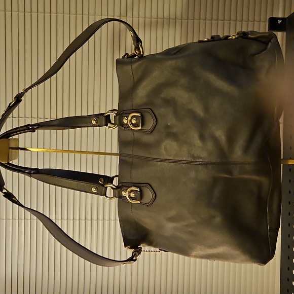 Coach Ashley Metallic Steel Leather Convertible Satchel Carryall Bag - Picture 12 of 12